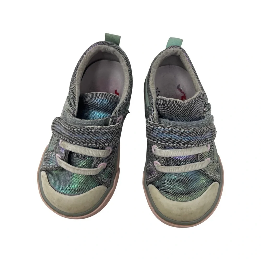 See Kai Run Kristin Sneaker Rainbow Shimmer toddler shoes sz 6